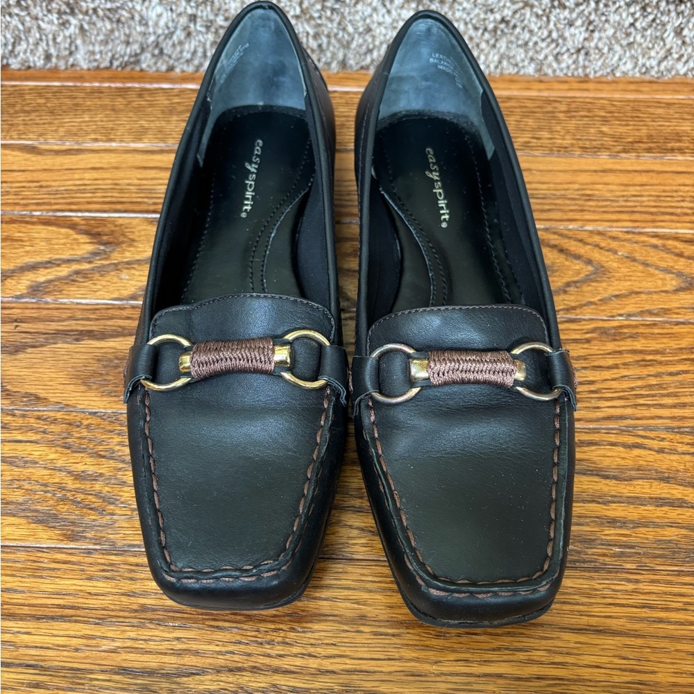 Easy Spirit Black Leather Loafers